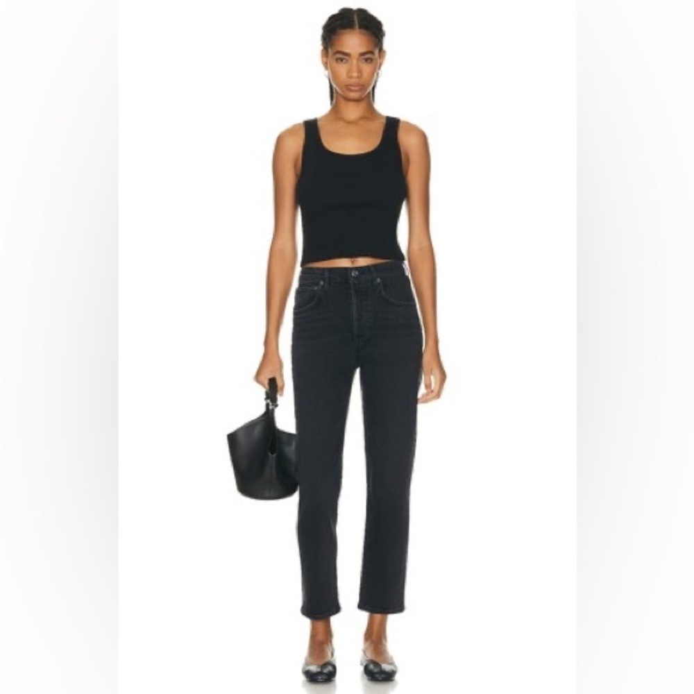 AGOLDE Riley High Rise Straight - Black - Size 23